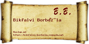 Bikfalvi Borbála névjegykártya
